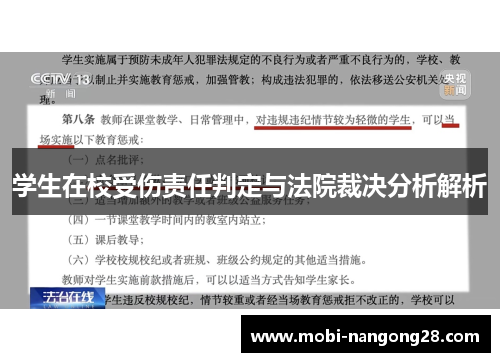 学生在校受伤责任判定与法院裁决分析解析